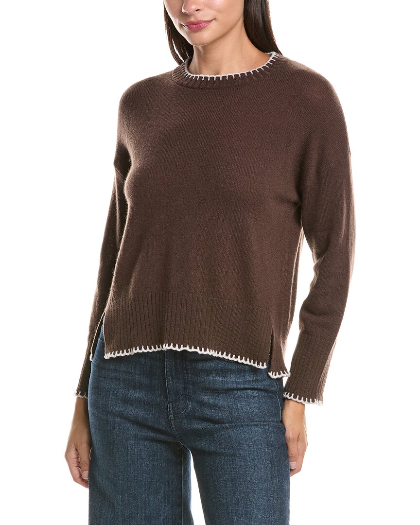 Hannah Rose Hannah Rose 100% Cashmere Whipstitch Sweater
