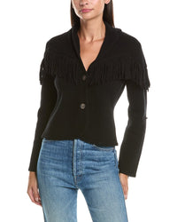 Hannah Rose Hannah Rose Merino Wool Fringe Blazer