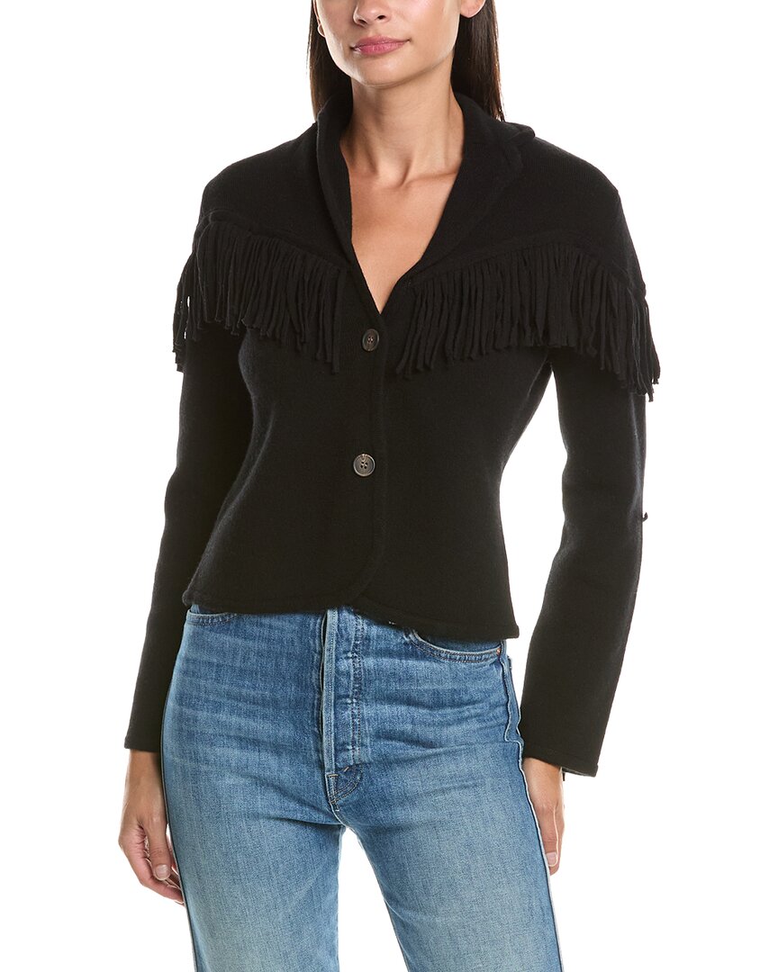 Hannah Rose Hannah Rose Merino Wool Fringe Blazer