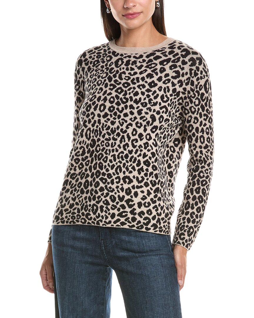 Hannah Rose Hannah Rose Cashmere-Blend Zebra Sweater
