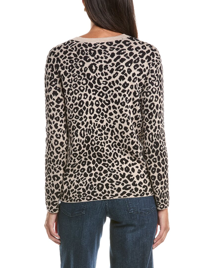 Hannah Rose Hannah Rose Cashmere-Blend Zebra Sweater