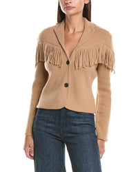 Hannah Rose Hannah Rose Merino Wool Fringe Blazer