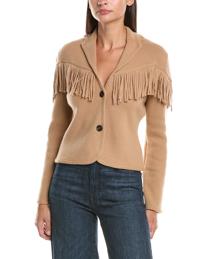 Hannah Rose Hannah Rose Merino Wool Fringe Blazer