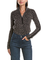 Hannah Rose Hannah Rose Worsted Merino Wool Leopard 1/4-Zip