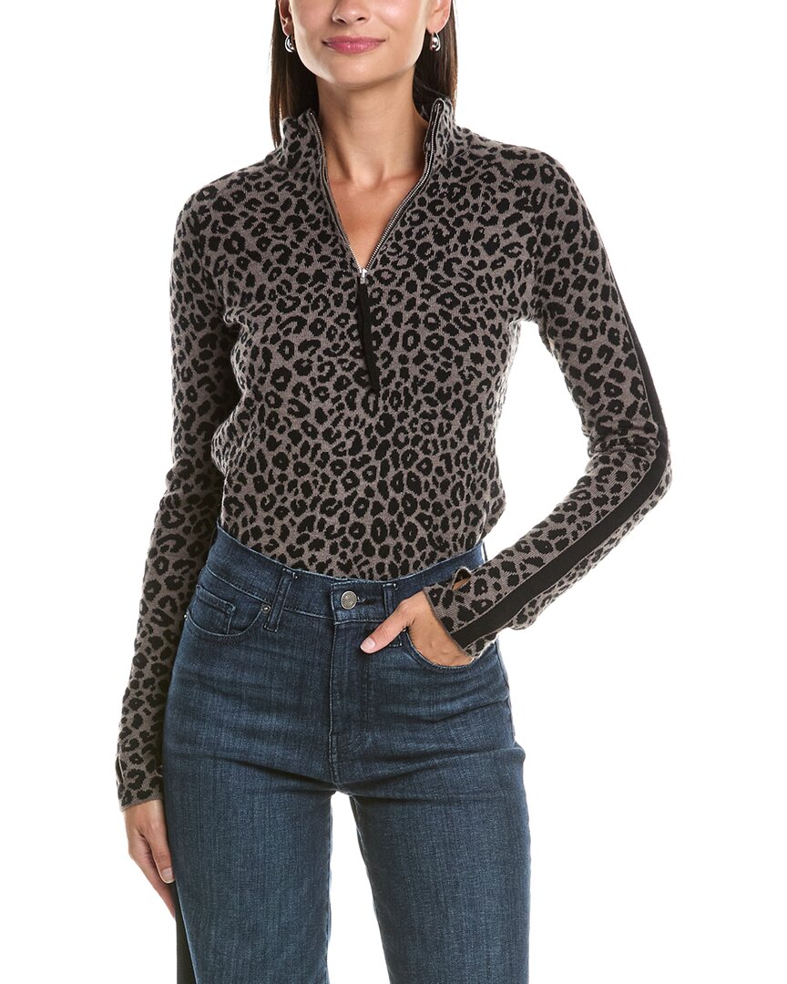 Hannah Rose Hannah Rose Worsted Merino Wool Leopard 1/4-Zip