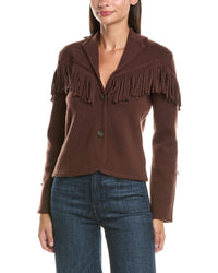 Hannah Rose Hannah Rose Merino Wool Fringe Blazer