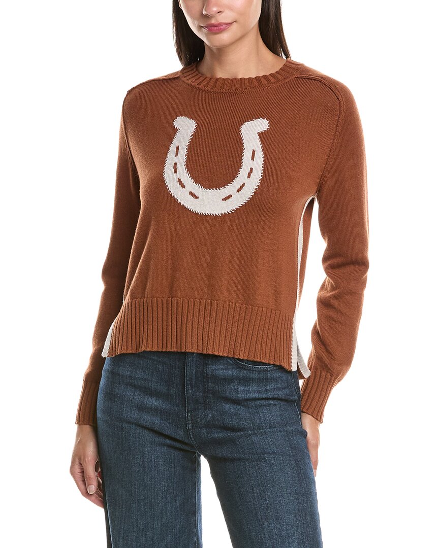 Hannah Rose Hannah Rose Cashmere-Blend Horseshoe Sweater