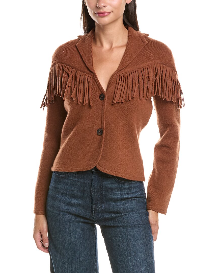 Hannah Rose Hannah Rose Merino Wool Fringe Blazer