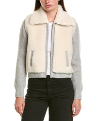 Hannah Rose Merino Wool Sherpa & Shaker Jacket
