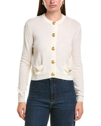 Hannah Rose Cashmere Gold Button Cardigan