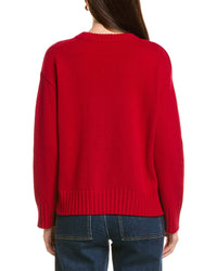 Hannah Rose Wool Argyle Crewneck Sweater