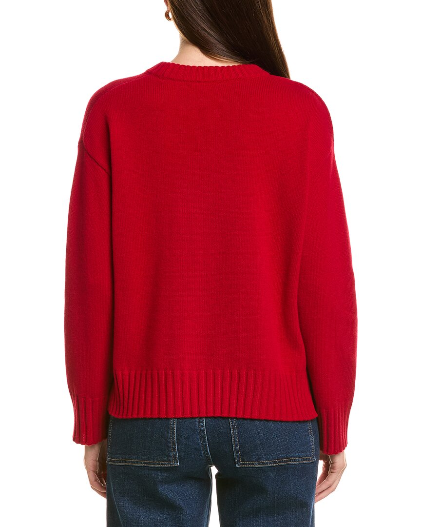 Hannah Rose Wool Argyle Crewneck Sweater