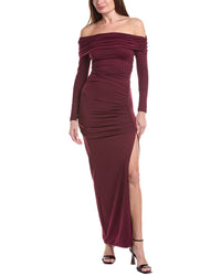 Susana Monaco One Arm Off Shoulder Side Slit Dress
