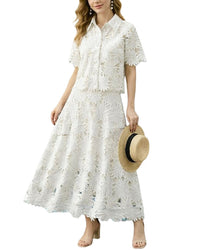 TEODORA Teodora 2Pc Shirt & Skirt Set