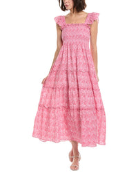 Sail To Sable Flutter Smocked Midi Dress