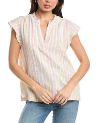 Sanctuary Sanctuary Split Neck Linen-Blend Tunic Top