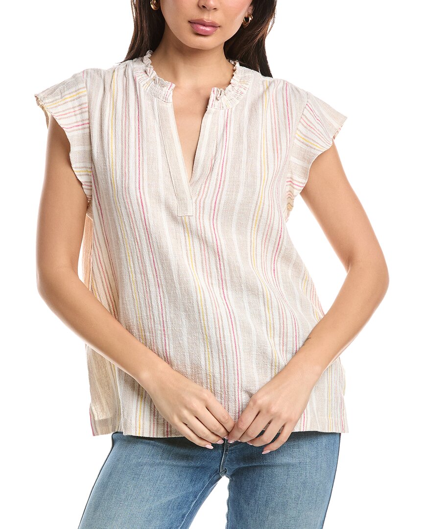 Sanctuary Sanctuary Split Neck Linen-Blend Tunic Top