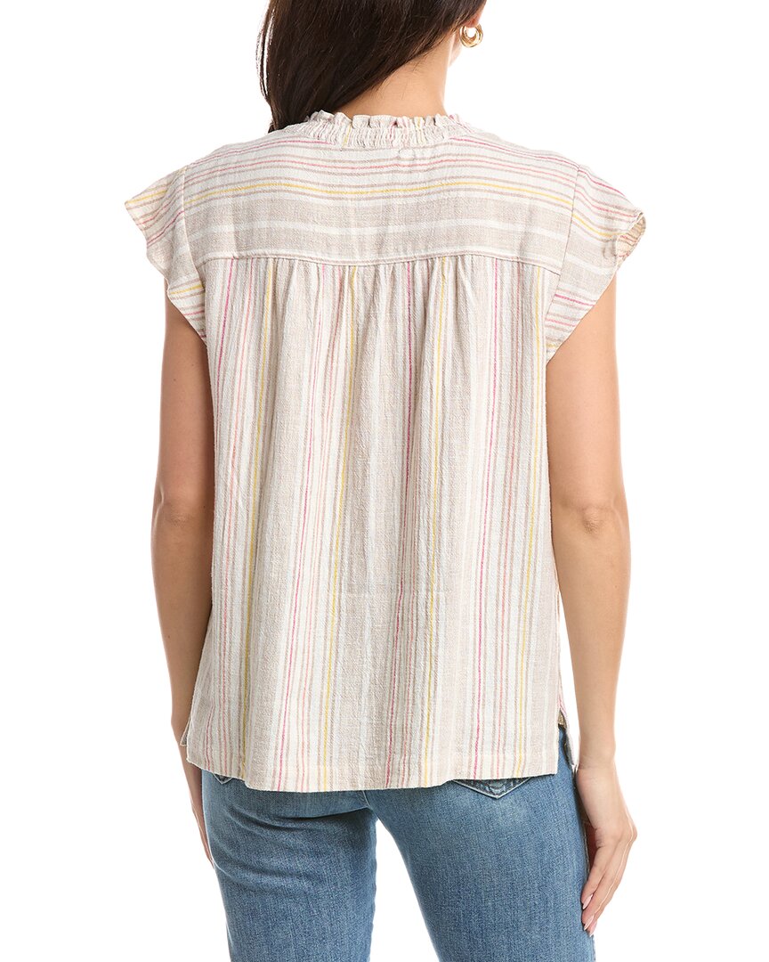 Sanctuary Sanctuary Split Neck Linen-Blend Tunic Top