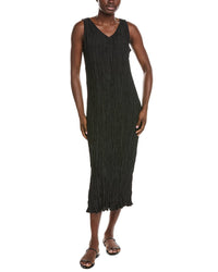 Eileen Fisher Pleated Silk Midi Dress