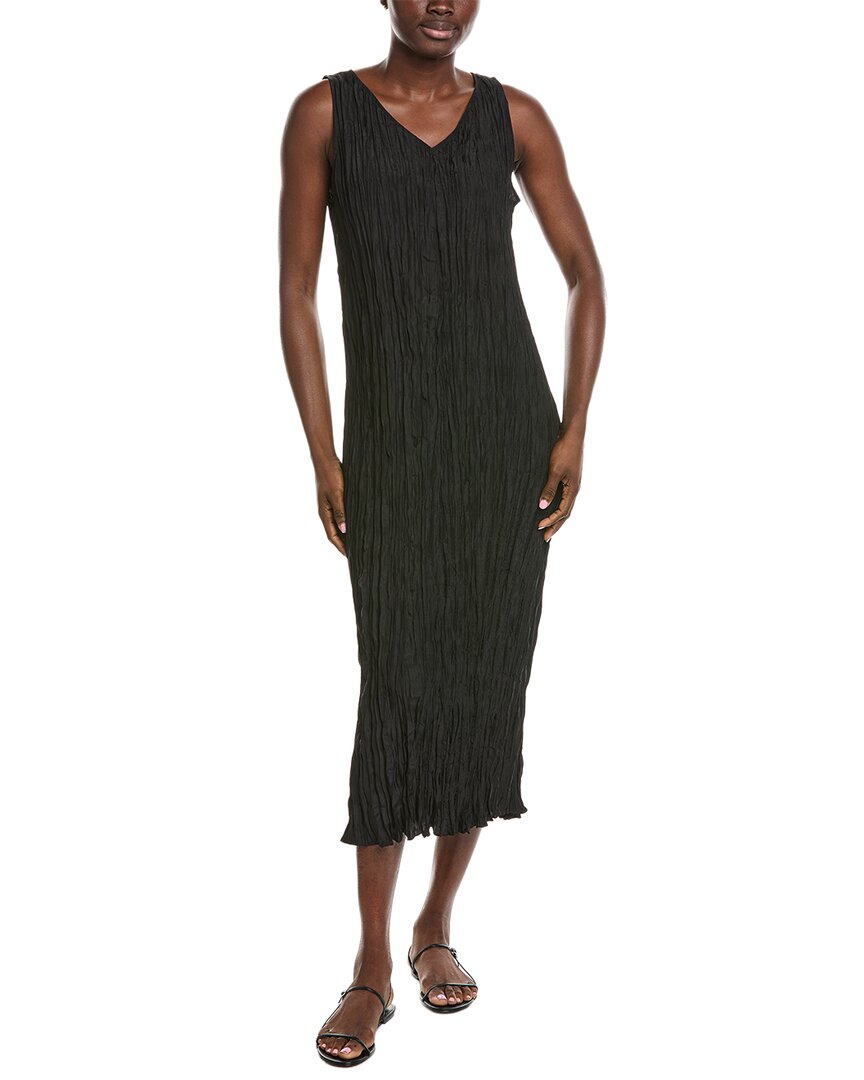 Eileen Fisher Pleated Silk Midi Dress