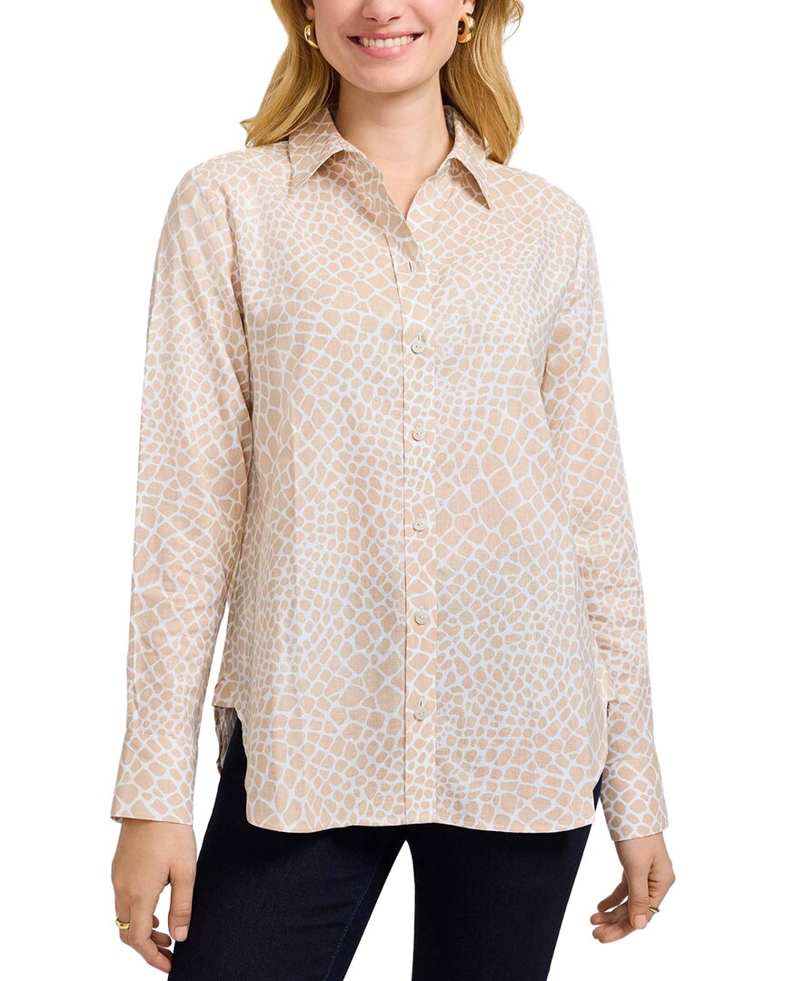 Foxcroft Foxcroft Meghan Giraffe Linen-Blend Shirt