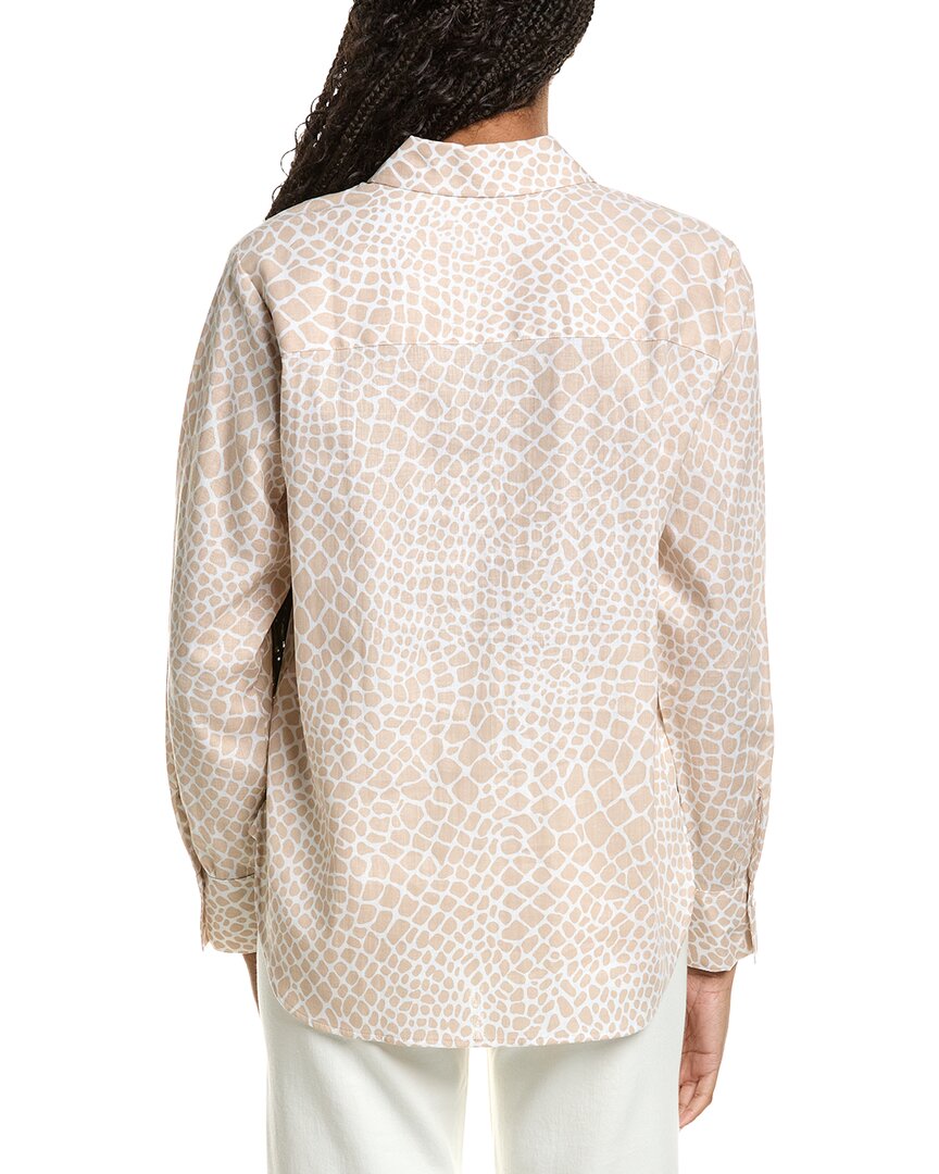 Foxcroft Foxcroft Meghan Giraffe Linen-Blend Shirt