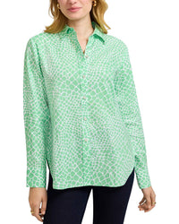 Foxcroft Foxcroft Meghan Giraffe Linen-Blend Shirt