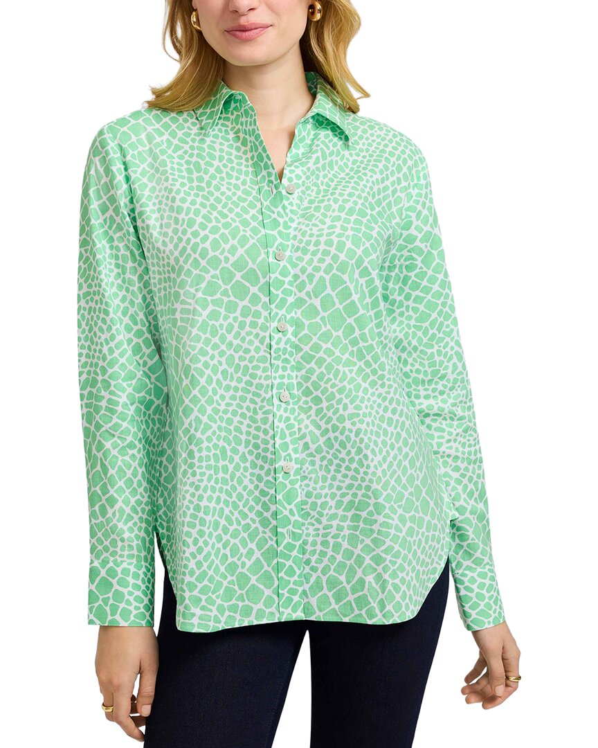 Foxcroft Foxcroft Meghan Giraffe Linen-Blend Shirt