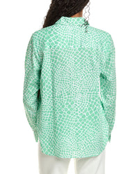 Foxcroft Foxcroft Meghan Giraffe Linen-Blend Shirt
