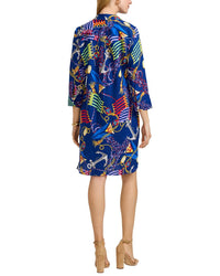 Foxcroft Foxcroft Sloane Linen-Blend Shift Dress