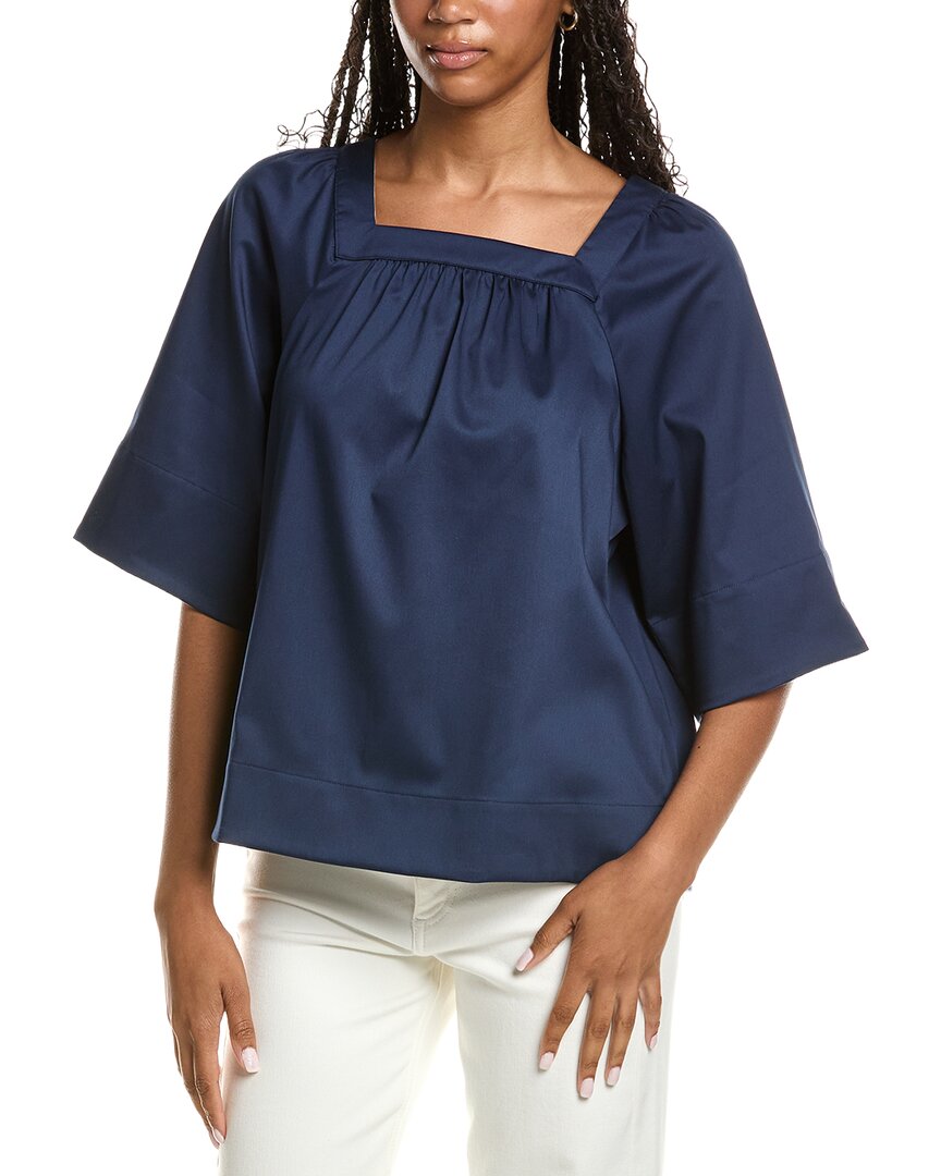 Foxcroft Foxcroft Violet Elbow-Sleeve Matte Top