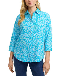Foxcroft Foxcroft Margie 3/4-Sleeve Cheetah Shirt