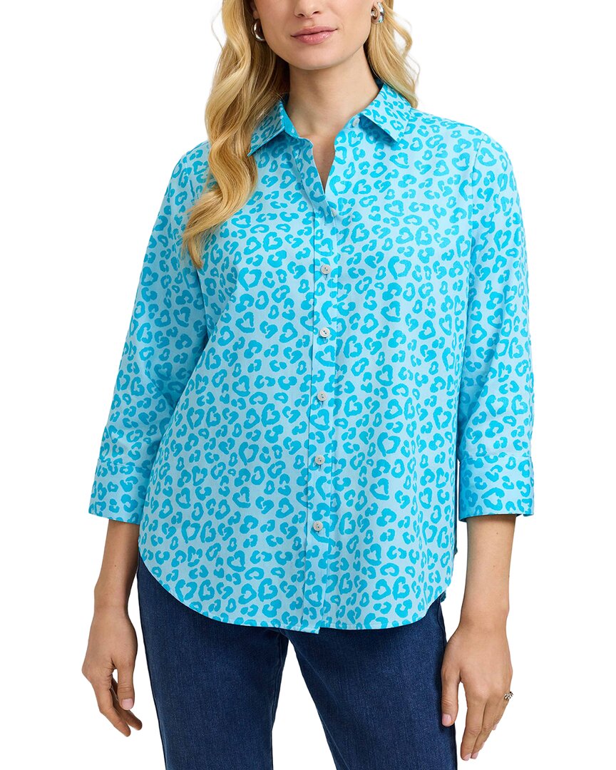 Foxcroft Foxcroft Margie 3/4-Sleeve Cheetah Shirt