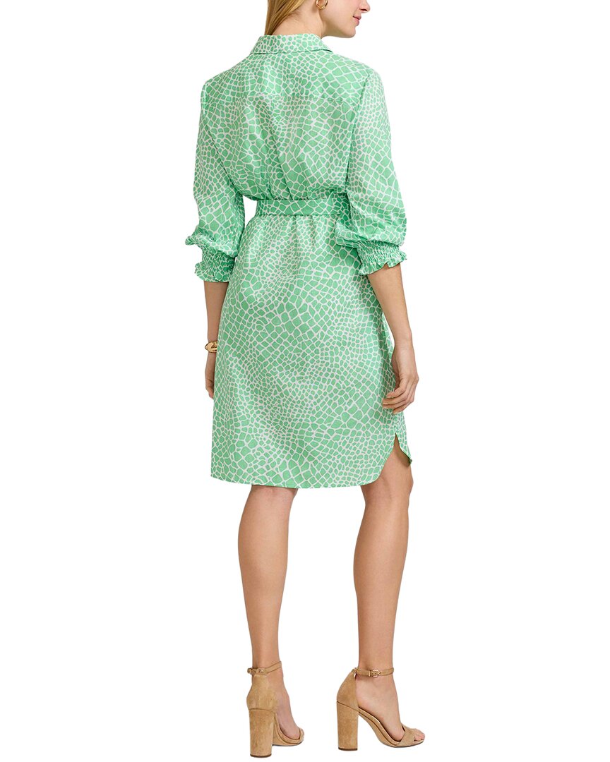 Foxcroft Foxcroft Abby Giraffe Linen-Blend Shirtdress