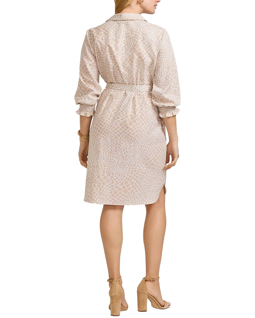 Foxcroft Abby Giraffe Linen-Blend Shirtdress