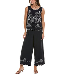 Adrianna Papell Adrianna Papell 2Pc Airflow Embroidered Blouse & Pant Set