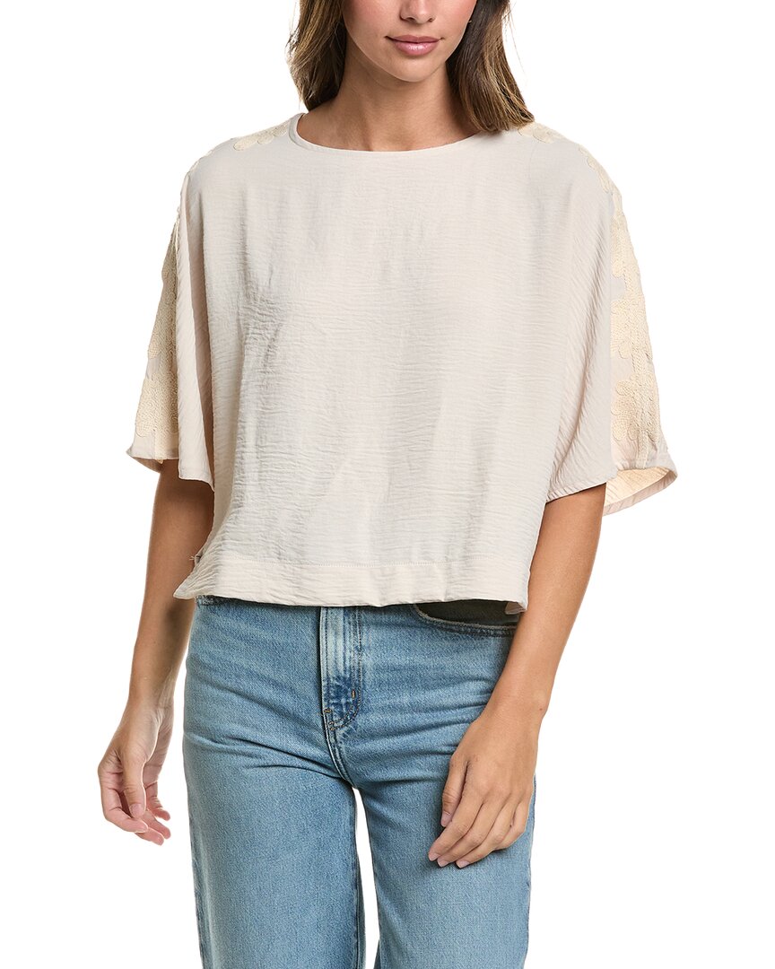 Adrianna Papell Airflow Woven Kimono Sleeve Top