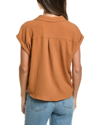 Adrianna Papell Dropped Shoulder Button Down Blouse