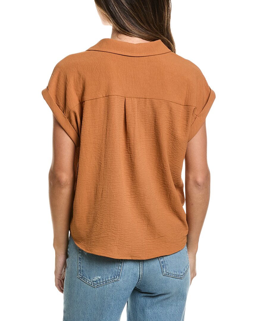 Adrianna Papell Dropped Shoulder Button Down Blouse