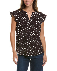 Adrianna Papell Printed Texture Airflow Woven Blouse