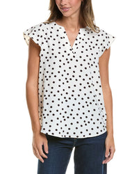 Adrianna Papell Printed Texture Airflow Woven Blouse