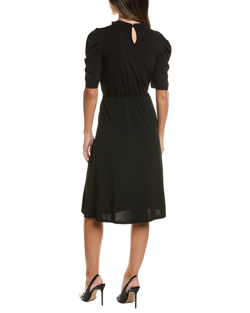 Adrianna Papell Adrianna Papell Moss Crepe Ruffle Neck Midi Dress