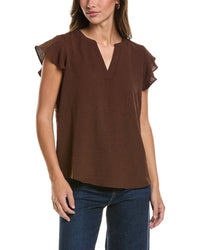 Adrianna Papell Airflow Texture Flutter Sleeve Blouse