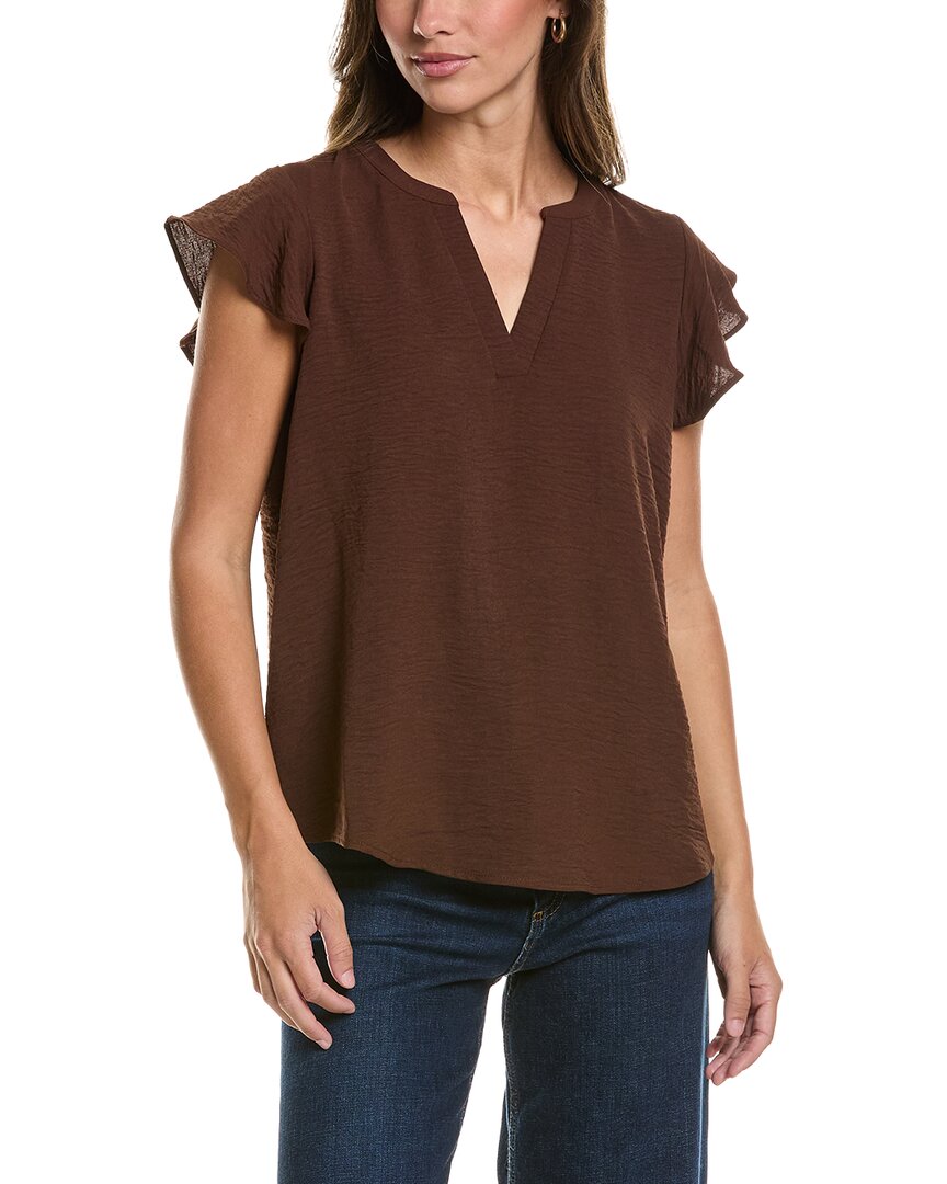 Adrianna Papell Airflow Texture Flutter Sleeve Blouse
