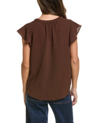 Adrianna Papell Airflow Texture Flutter Sleeve Blouse