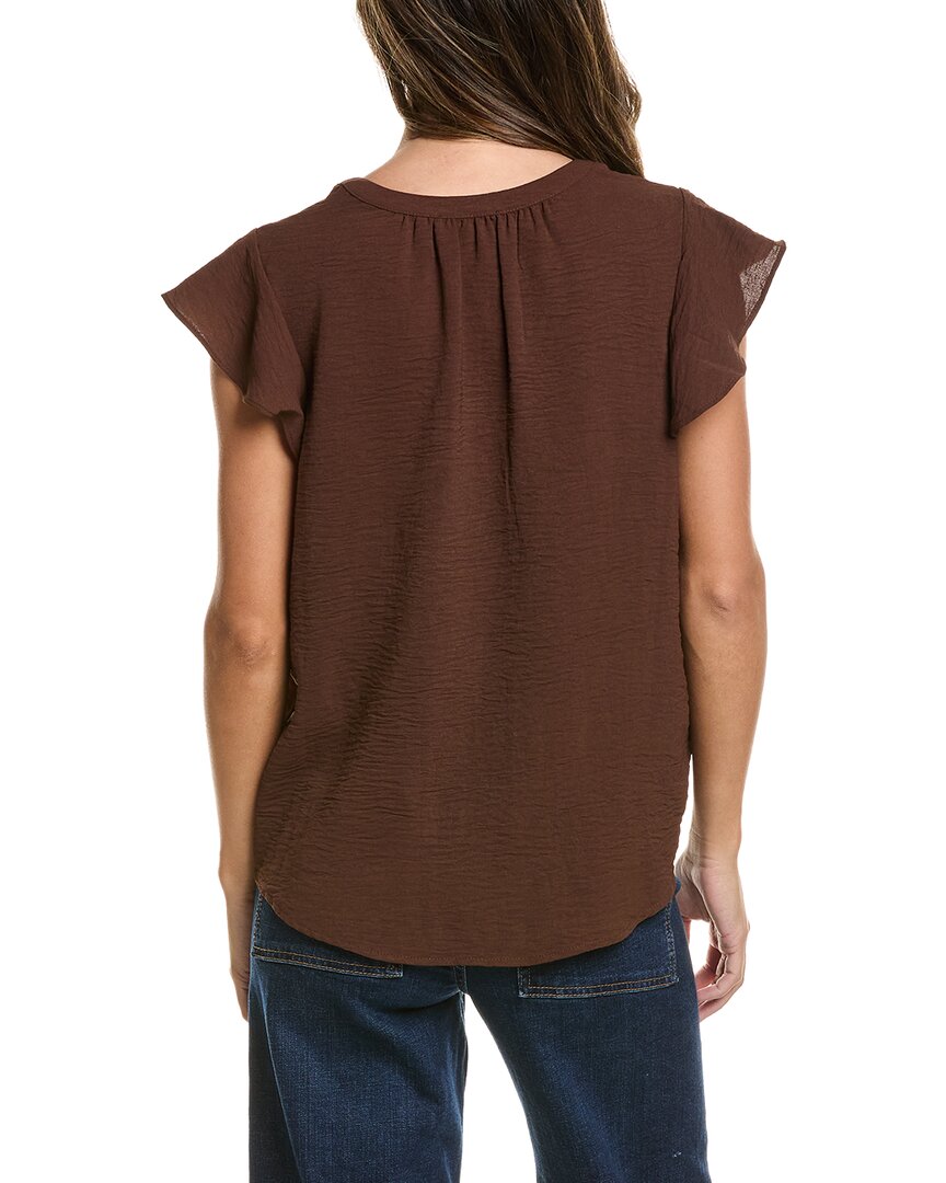 Adrianna Papell Airflow Texture Flutter Sleeve Blouse