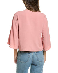 Adrianna Papell Adrianna Papell V-Neck Open Front Airflow Woven Top