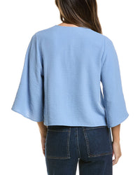 Adrianna Papell Adrianna Papell V-Neck Open Front Airflow Woven Top
