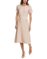 Adrianna Papell Adrianna Papell Waffle Textured A-Line Midi Dress