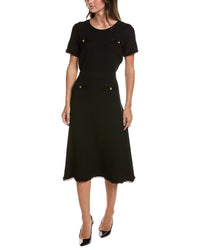 Adrianna Papell Waffle Textured A-Line Midi Dress